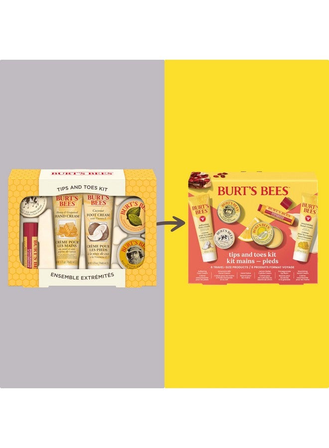 Burt's Bees Gifts Ideas, Tips and Toes Kit, 6 Travel Size Products - Pomegranate Moisturizing Lip Balm, 2 Hand Creams, Foot Cream, Cuticle Cream, and Hand Salve - Image 2