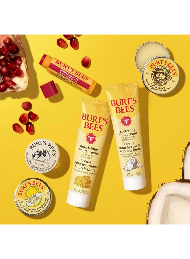 Burt's Bees Gifts Ideas, Tips and Toes Kit, 6 Travel Size Products - Pomegranate Moisturizing Lip Balm, 2 Hand Creams, Foot Cream, Cuticle Cream, and Hand Salve - Image 4