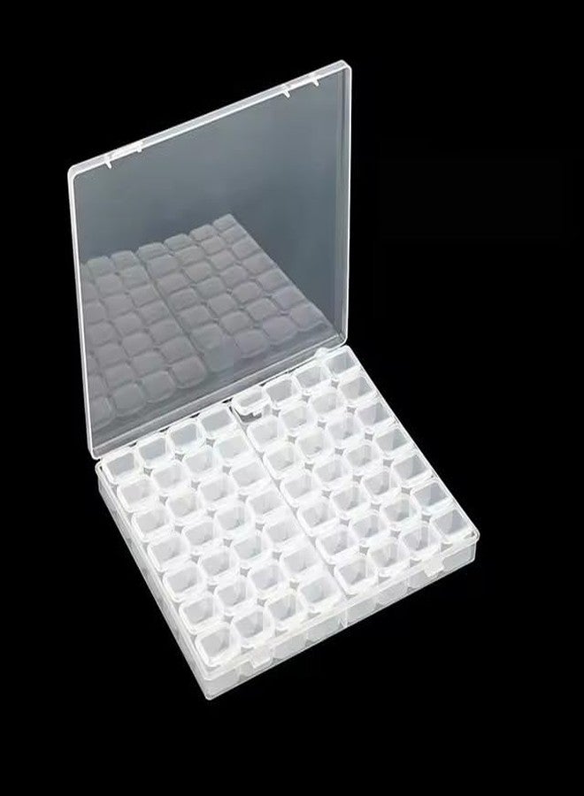 divinezon Plastic Jewellery Organiser 56 Grid Detachable Storage Box Case With Dividers Container For Rings, Earrings, Necklace, Lipstick, Makeup Home Organizer, Transparent - Image 1