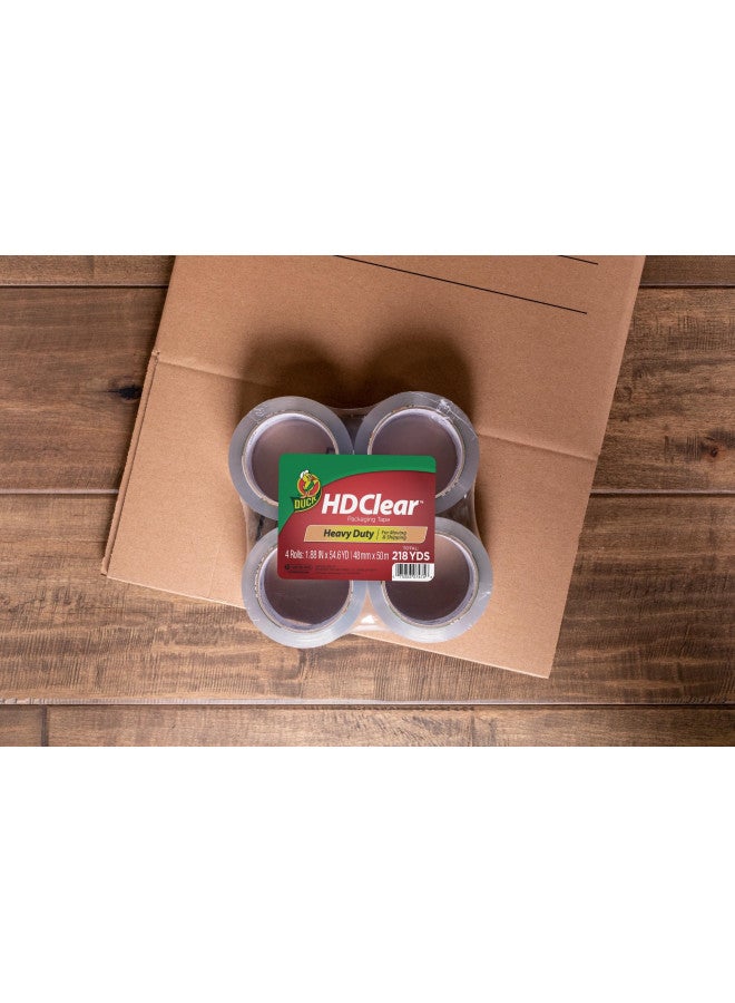 Duck Duck HD Clear Packing Tape - 4 Rolls, 218 Yards - Heavy Duty Packaging Tape for Shipping, Mailing, Moving & Storage - Clear, Strong Packing Tape Refills for Boxes - 1.88 In. x 54.6 Yd. (240378) - Image 3