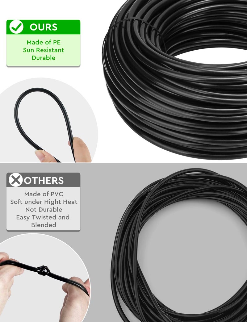 Landtouch Drip Irrigation System, 40FT 1/2" Mainline & 100FT 1/4" Tubing, with Adjustable Drip Emitters Misting Sprinkler, Efficient Sprinkler System Kit for Flower Bed, Raised Bed, Greenhouse, Lawn - Image 3