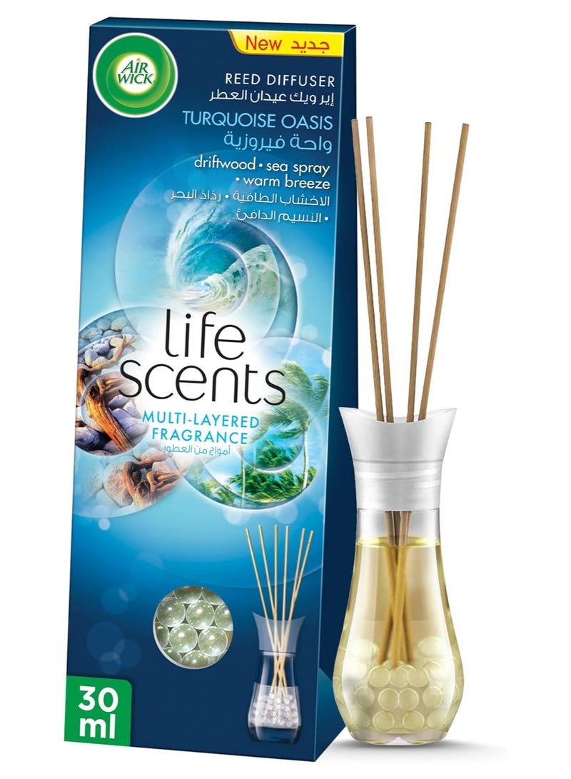 Air Wick Air wick life scents reed diffuser turquoise oasis multi-layered air freshener, 30ml  - Image 1