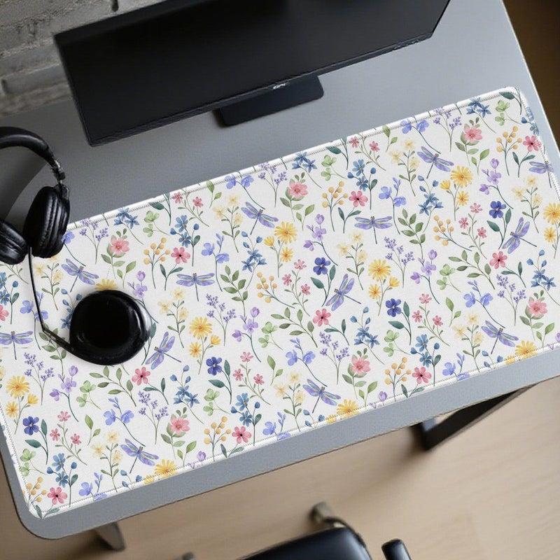 Watercolor Flowers Aesthetic Design Mouse Pad M Size 18 X 22 Cm Non Slip Rubber Base Extended Gaming Desk Mat For Computer Laptop Keyboard Black - Image 5