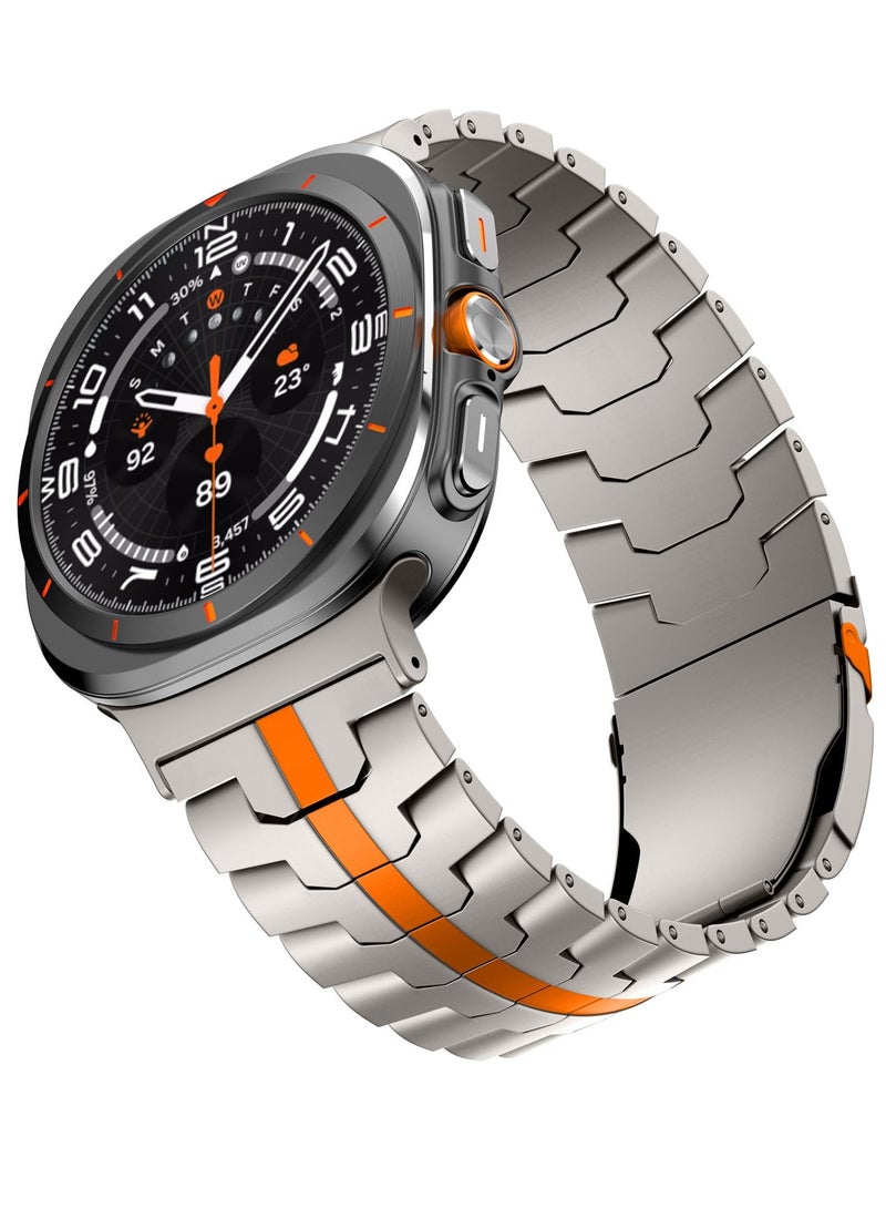 إس كولور لا توجد أحزمة فجوات لساعة سامسونج جالاكسي الترا حزام 47 ملم 2024 سوار معدني بديل من الفولاذ المقاوم للصدأ لجهاز Galaxy Ultra 47 ملم متوافق مع Watch 7 Ultra للرجال والنساء - Image 4