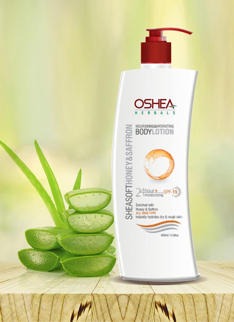 OSHEA لوشن الجسم أوسيا هيربالز شيا سوفت بالعسل والزعفران 400 مل - Image 1