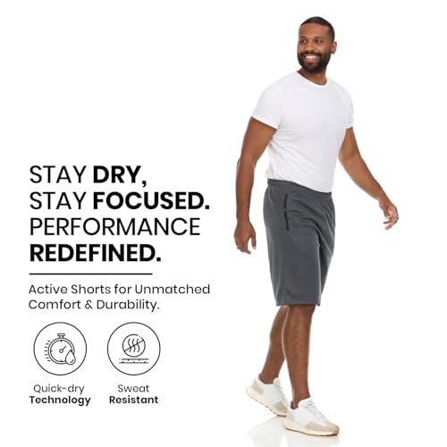 Essential Elements Athletic Shorts for Men - 4 Pack Men's Activewear Quick Dry Basketball Shorts - Workout, Gym, Running (Set I, Large) - Image 4
