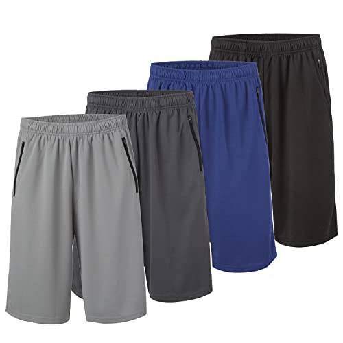 Essential Elements Athletic Shorts for Men - 4 Pack Men's Activewear Quick Dry Basketball Shorts - Workout, Gym, Running (Set I, Large) - Image 1
