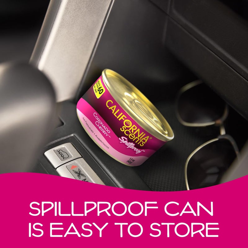 California Scents Can Air Freshener and Odor Neutralizer by California Scents, Set of 12 Spillproof Cans for Home and Car, Coronado Cherry, 1.5 Oz Each  - Image 3