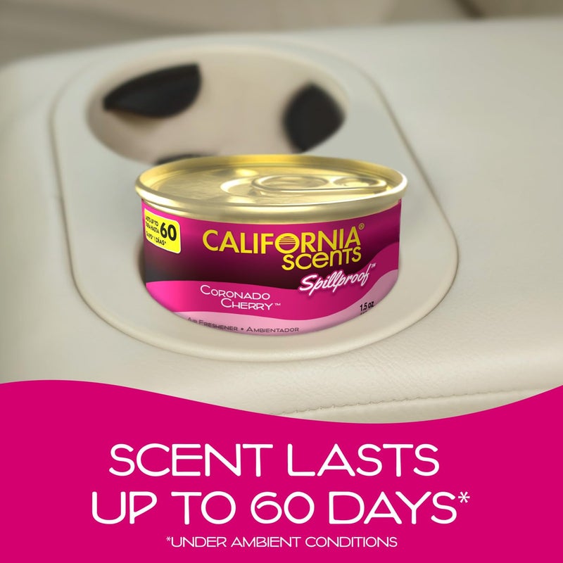 California Scents Can Air Freshener and Odor Neutralizer by California Scents, Set of 12 Spillproof Cans for Home and Car, Coronado Cherry, 1.5 Oz Each  - Image 2