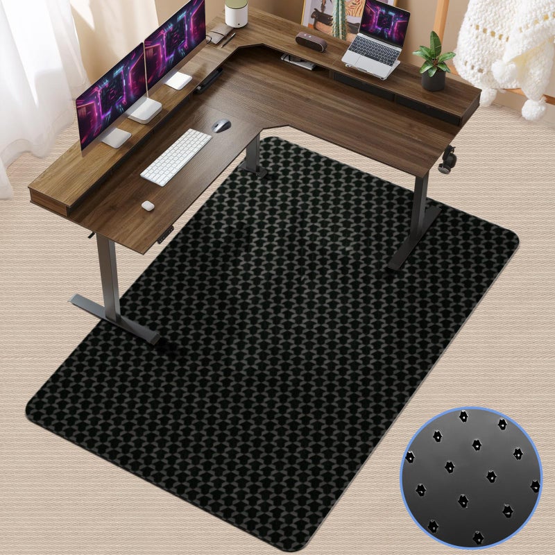 Vicwe Office Chair Mat for Carpet, 63" x 51"Anti-Slip Waterproof Floor Protector Desk Chair Mat for Rolling Chairs, Heavy Duty Chair Mat with Studs,Easy Glide Floor Mat for Home,Gaming - Image 1