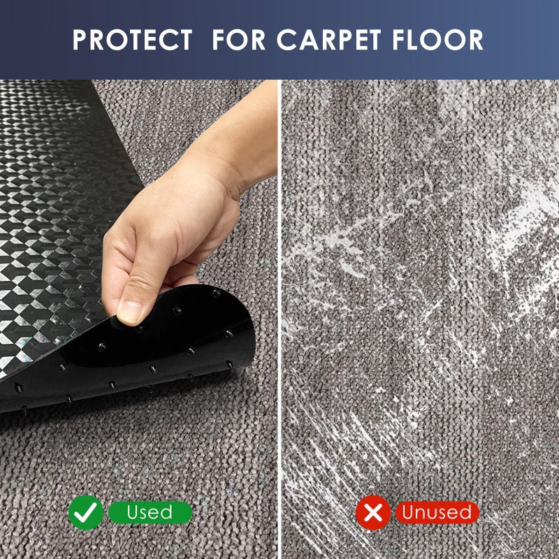 Vicwe Office Chair Mat for Carpet, 63" x 51"Anti-Slip Waterproof Floor Protector Desk Chair Mat for Rolling Chairs, Heavy Duty Chair Mat with Studs,Easy Glide Floor Mat for Home,Gaming - Image 3