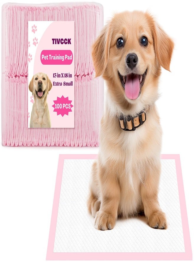 Tivcck Puppy Pads,Disposable Puppy Training Pads,Super Absorbent Leak-Proof Dog and Puppy Pet Training Pads,Pink Puppy Pads for Puppies,Dogs,Cats,Rabbits(13" X 18" - 100PCS) - Image 1