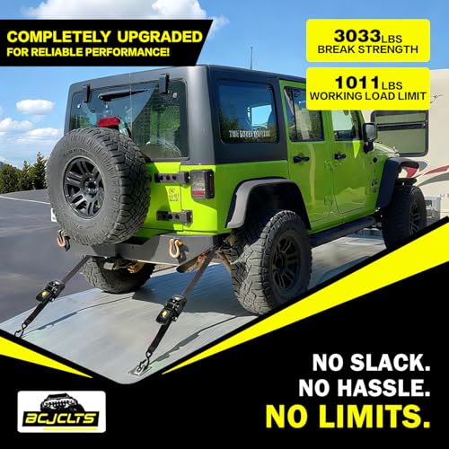 BCJCLTS Retractable Ratchet Straps 2" x 10ft, 3,000lb Break Strength, Heavy Duty Easy Release Tie Down for Trucks, Trailers, Motorcycles, ATVs, Secure Cargo Straps - Image 5