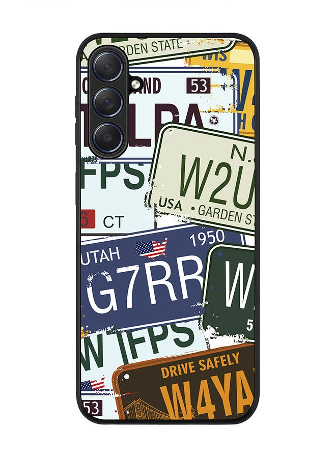 Stylizedd Rugged Black edge case for Samsung Galaxy M54 5G, Slim fit Soft Case Flexible Rubber Edges Anti Drop TPU Gel Thin Cover -  Number Plates - Image 1