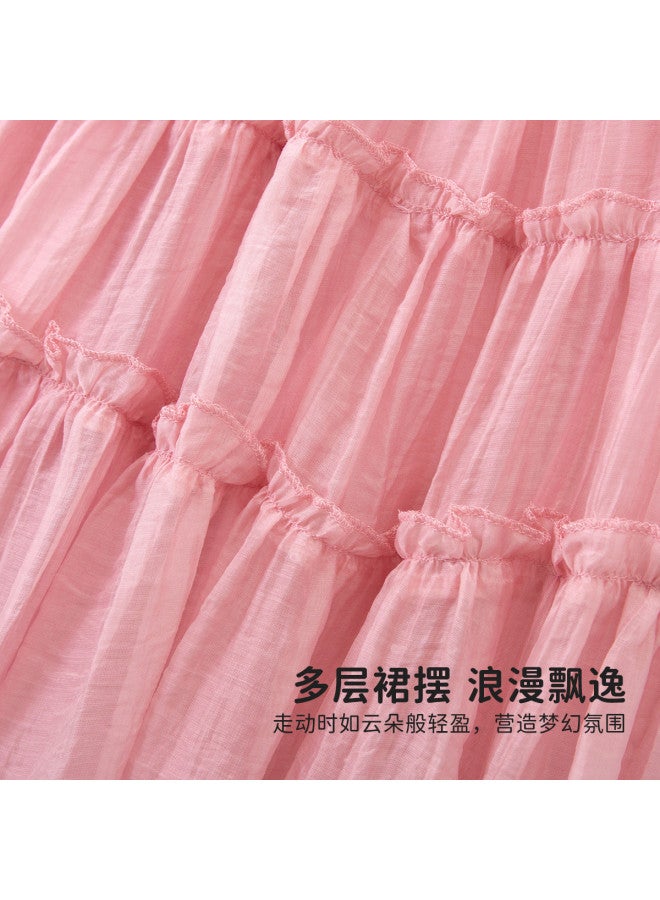 Bumblebee فستان صيفي بلا أكمام مزخرف للفتيات 2025 موضة جديدة فستان أنيق بأكمام متطايرة للفتيات الكبار ملابس عصرية - Image 5