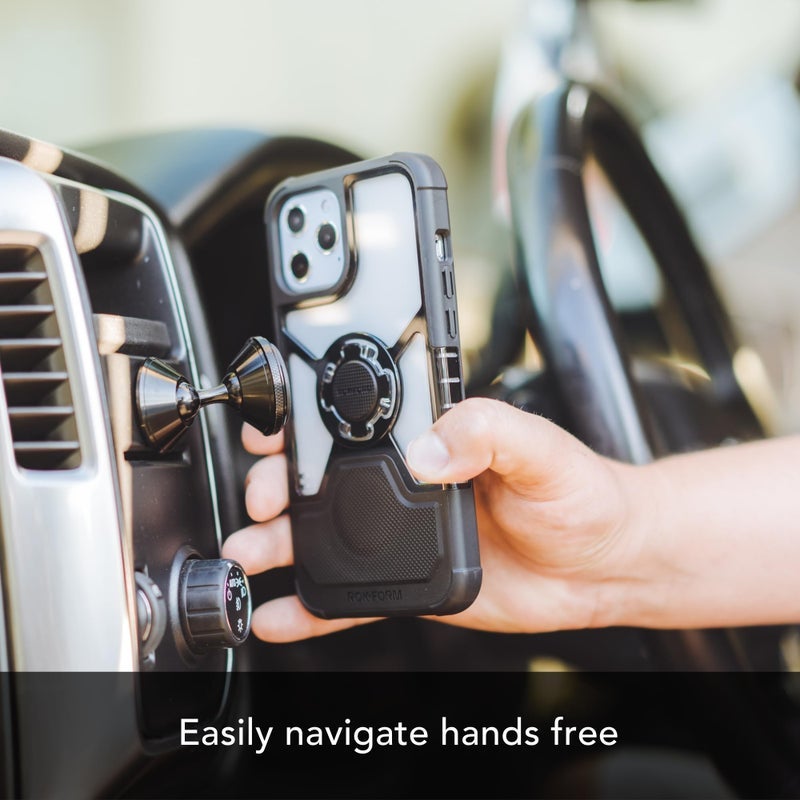 ROKFORM - Adjustable Magnetic Car Mount, 360 Degree Swivel with 3M VHB Tape, Cell Phone Holder, Aluminum Dashboard Phone Mount Stand for Truck Car & Van (Black) - Image 3