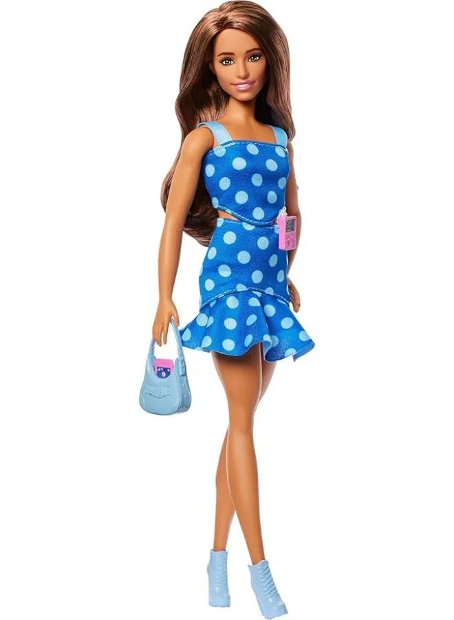 Barbie Fashionistas Doll #242, Barbie Doll with Type 1 Diabetes Wearing Polka Dot Outfit and Accessories, In Partnership with Breakthrough T1D