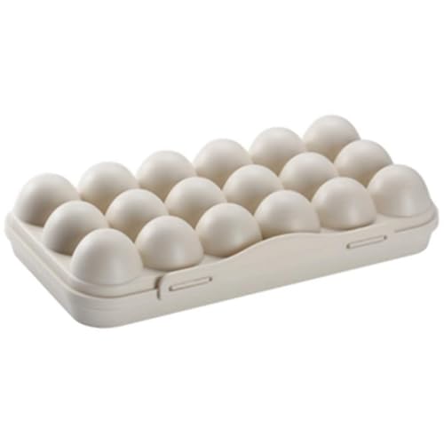 ZROY ENTERPRISE Double Layer Refrigerator 18 Egg Storage Box/Food Storage Box/Vegetable Storage Basket with Tray Double Layer Egg Box (Cream) - Image 4