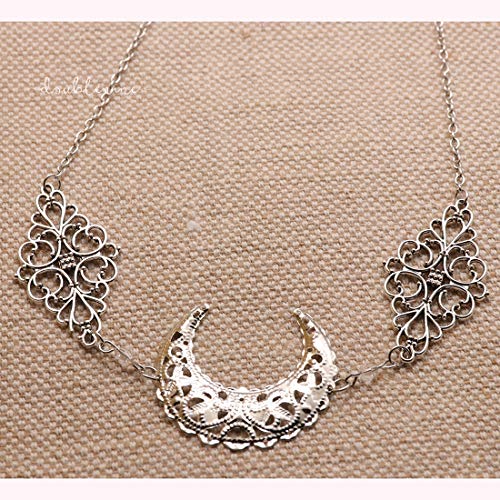 Doubnine Crescent Moon Boho Head Chain Pendant Gothic Forehead Headpiece Headband Retro Hair Accessories Wedding Head Dress for Women Bride Women - Image 3