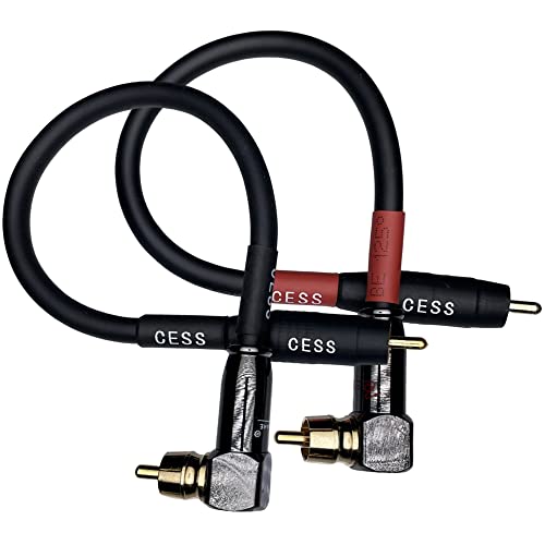 CNCESS CESS-167-6i RCA Right Angle to Straight Type Male to Male Preamp Jumpers Patch Cable, 2 Pack (6 Inches) - Image 4