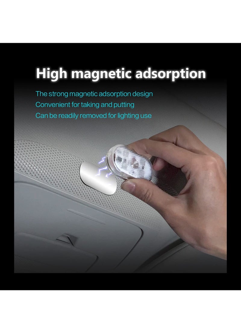 Excefore Car LED Lights, Interior Portable Small Incar LED Touch Lights with 6 Bright LED Lamp Beads, USB Rechargeable Lighting Light Car Emergency Light (Blue Light) - Image 4