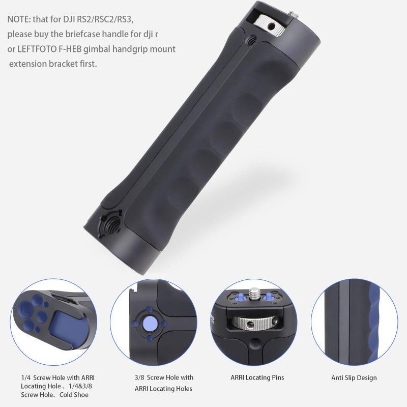 LEFTFOTO Sling Handgrip Handle for DJI Ronin DJI RS2/RSC2/RS3 / RS3 Pro/ RS3 Mini/ZHIYUN WEEBILL-S Gimbal Stabilizer,Extended Silicone Grip in Briefcase Mode, with Anti Twist Pins,Quick Installation - Image 2