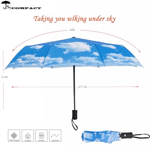 SY COMPACT Travel Umbrella Windproof Automatic LightWeight Unbreakable Umbrellas-factory outlet umbrella (Blue) - Image 2