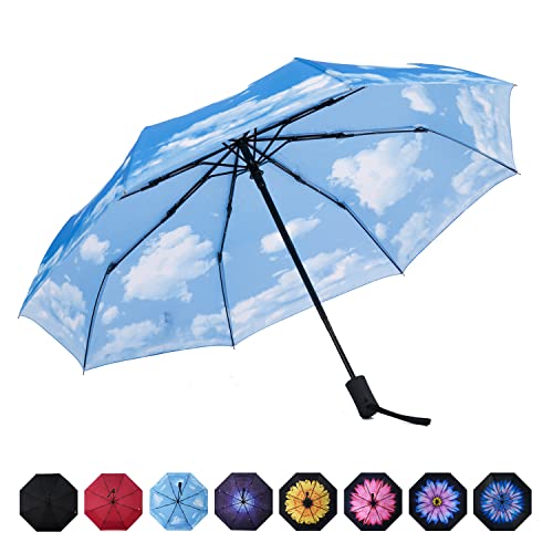 SY COMPACT Travel Umbrella Windproof Automatic LightWeight Unbreakable Umbrellas-factory outlet umbrella (Blue) - Image 1