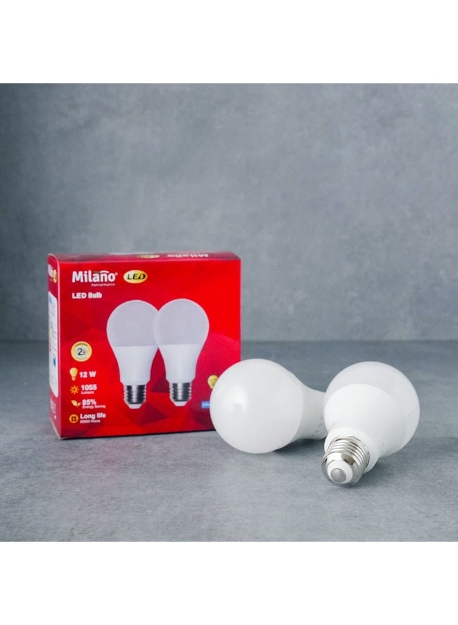 Danube Home Milano LED Bulb 2Pcs Set 12W E-27 3000K | Light Bulbs Energy Saving Lamp For Living Room Bedroom Dining Room Offices - Image 1