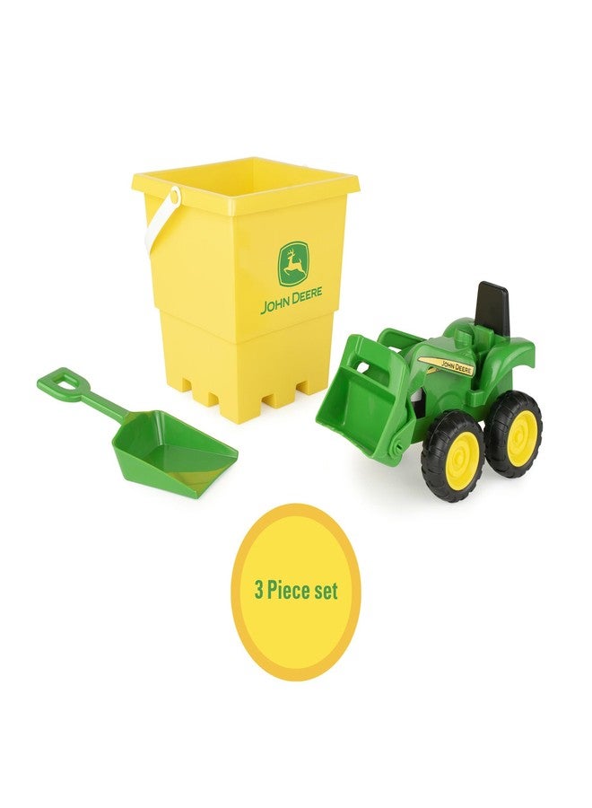 John Deere TOMY John Deere Sandbox Toy Set - Includes Dump Truck Toy, Bucket and Beach Shovel - Toddler Outdoor Toys and Farm Toys - Summer Kids Sand Toys - Green - 3 Count - Image 3