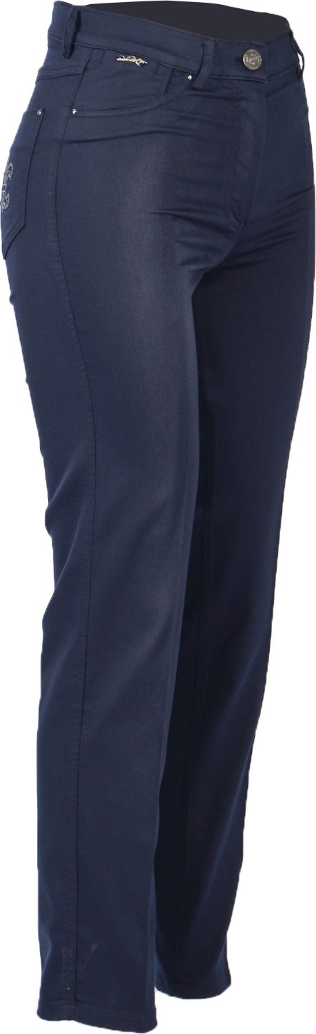 Seleste Wide Leg Normal Waist Navy Blue Women's Trousers Y506  - Image 2
