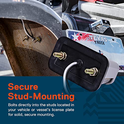 ONLINE LED STORE TRUE MODS Chrome LED License Plate Boat Trailer Light [Stud Mount] [DOT FMVSS 108] [SAE L] [Waterproof] [12V DC] Universal Submersible Tag Lamp for Auto Work Utility Flat Bed Dump Box Semi Truck RV - Image 3