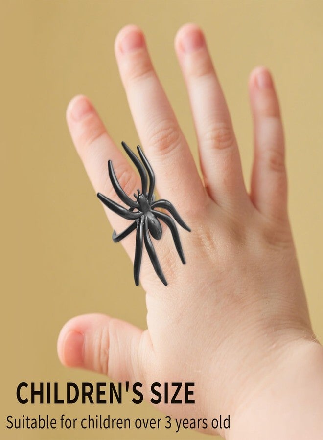 KOMIDK 100 Pieces Spider Rings Halloween Plastic Spider Ring Halloween Party Cup Cake Decor ToppersFavors - Image 5