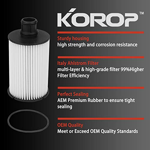 KOROP Engine Oil Filter Replaces# LR011279 AJ812351 C2D3670 XR858593, Fits for R-angeRover Land Rover Discovery LR4 Fits for Jaguar F-Pace F-Type XE XF XFR XFR-S XJ XJR XK XKR XKR-S - Image 3