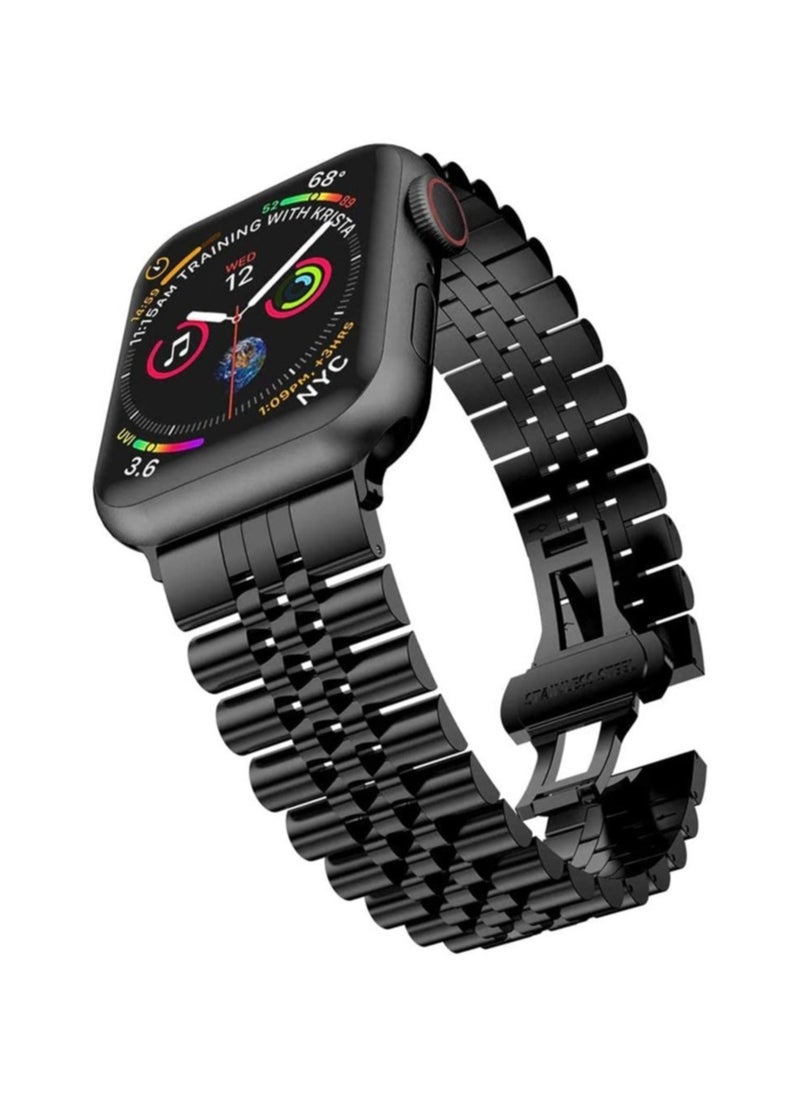 ELTRAZONE - Replacement Band Compatible with Apple Watch 45mm / 44mm / 42mm, Stainless Steel Solid Strap Metal Bracelet for Apple Watch Series 7 6 5 4 3 2 SE - Image 1