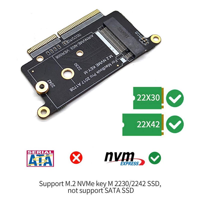 V VOILA REVE M.2 NVME SSD Convert Adapter for SSD MacBook Pro 2016-2017 A1708 â€“ Connector 22 + 34 Points - Image 2