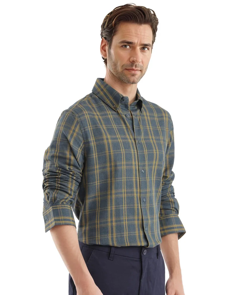 Rare Rabbit Men's Regular Fit Checkered Shirt