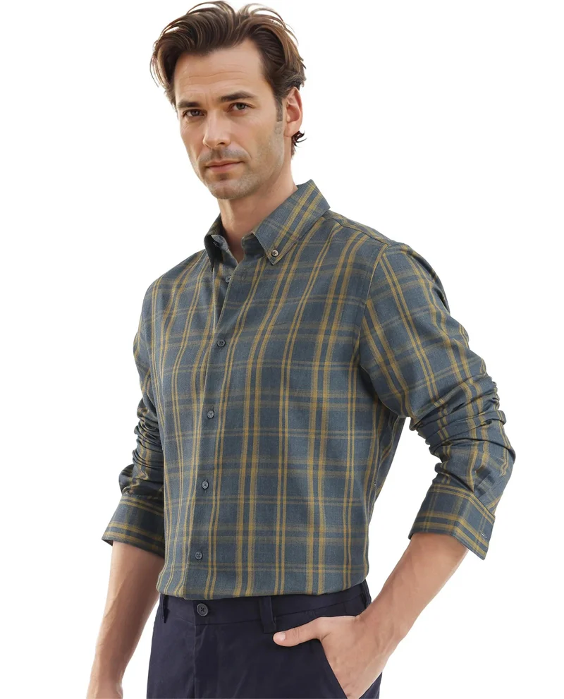 Rare Rabbit Men's Regular Fit Checkered Shirt
