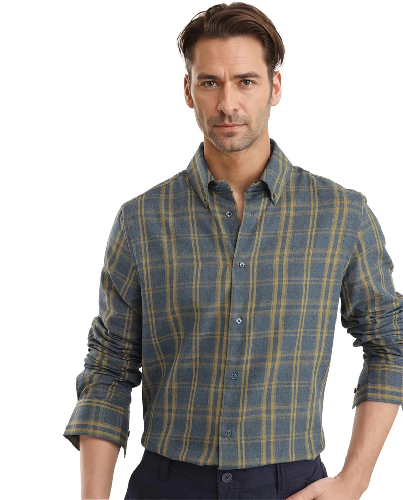 Rare Rabbit Men's Regular Fit Checkered Shirt
