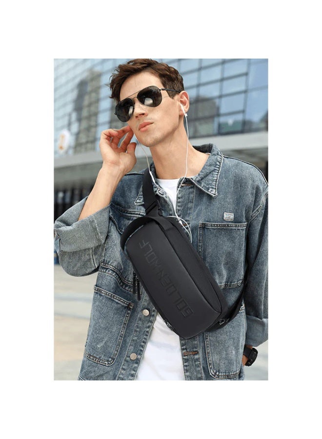 Golden Wolf Small Crossbody Backpack for Men and Women, for Carrying Daily Essentials and Phone, with USB Cable Port and Compact Design for Short Trips, Model GXB00131 - Image 3