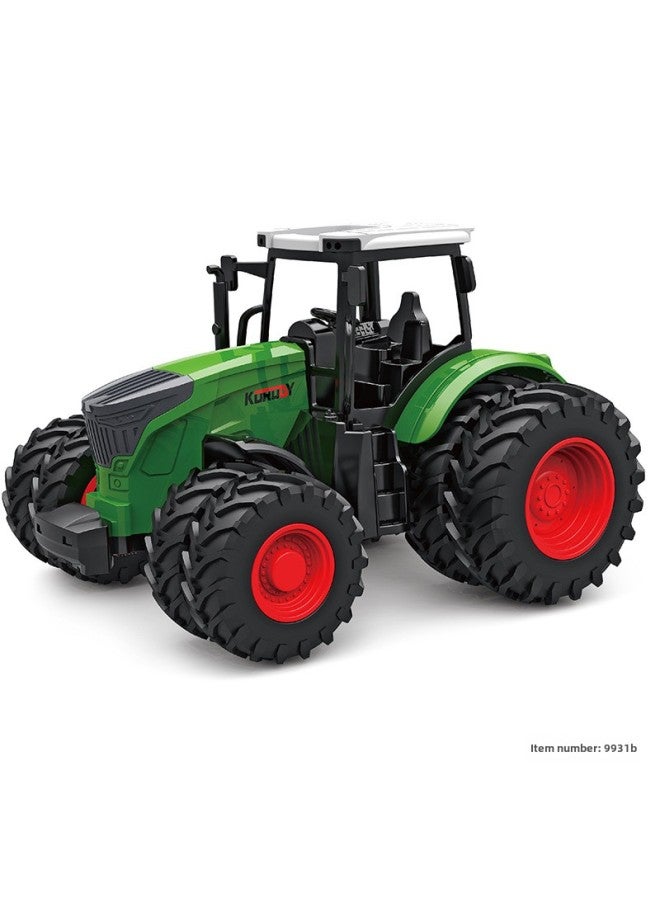 Electric Remote Control Farmer Engineering Vehicle Large Alloy Tractor Harvester Fertilizing Transport Toy Children's Loading Vehicle-Color:8 Wheel Plastic Sliding Farmer Car 9931B  - Image 1