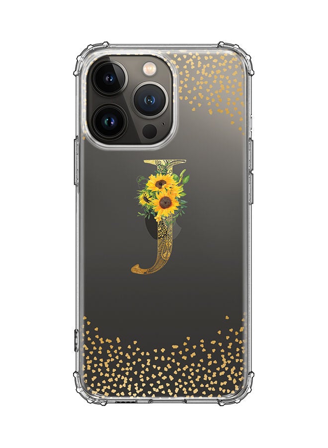 Stylizedd Monogram Design Classic Clear Cover for Apple iPhone 13 Pro Case Soft TPU Gel Thin Transparent Flexible Cover - J - Image 1