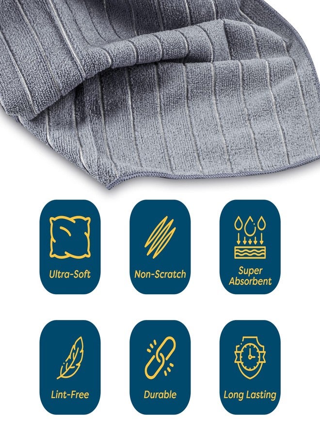 SCRUBIT Microfiber Kitchen Towels - [18 Pack], 18" x 26" Microfiber Cleaning Cloth - Soft, Absorbent & Durable Dish Towels for Washing Dishes - Grey Microfiber Towel & Cleaning Rags (Grey, 18) - Image 3