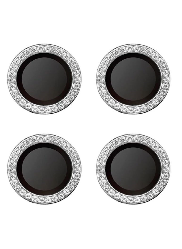 Luxury camera lens studded with rhinestones for Redmi note 14 Pro rhinestones, sparkling diamond crystal cover, durable black metal frame (black) - Image 2