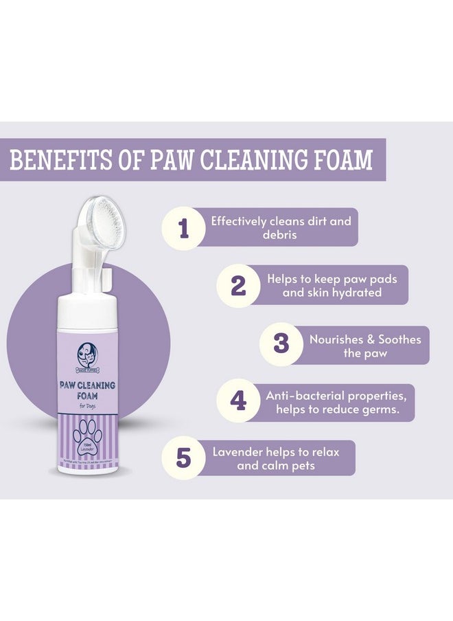 Generic - Dog Paw Cleaning Foam (Lavender) With Silicone Brush - 150Ml | Paw Cleaner For Dog Foot Scrubber Cleaning Brush | Fortified With Tea Tree Oil And Aloe Vera Extract - Image 1