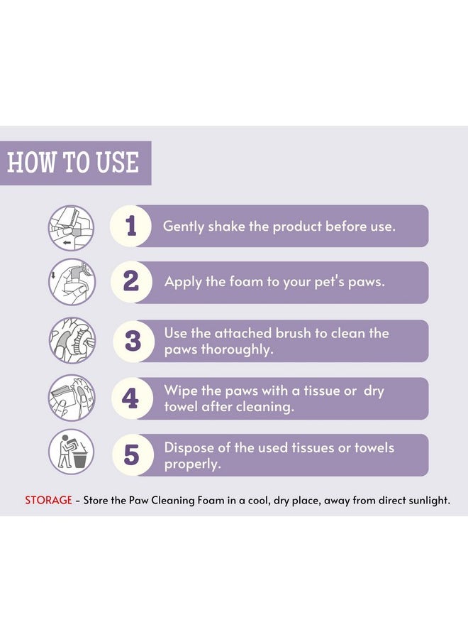 Generic - Dog Paw Cleaning Foam (Lavender) With Silicone Brush - 150Ml | Paw Cleaner For Dog Foot Scrubber Cleaning Brush | Fortified With Tea Tree Oil And Aloe Vera Extract - Image 1