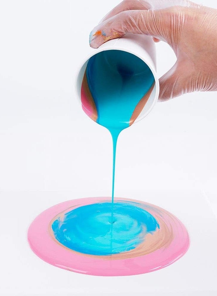 Mont Marte 4-Piece Premium Pre-mixed Pouring Acrylic Paint Flamingo Colour Set 60ml Content Per Bottle - Image 3