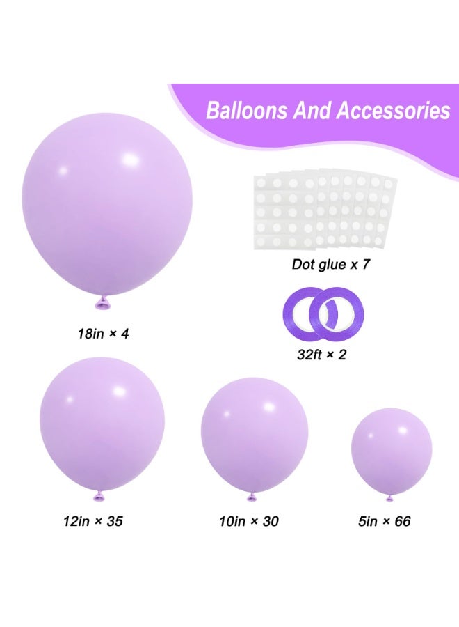 Pastel Purple Lavender Balloons Different Sizes 18 12 10 5 Inch for Garland Arch, Latex Light Purple Balloon for Birthday Party Baby Shower Gender Reveal Wedding Decorations - Image 2