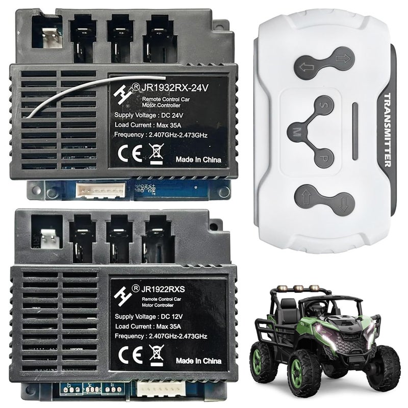 POLYNX 12 Volt JR1922RXS High Power Control Box Kit for Power Wheels Connection Kit Upgrade24G Bluetooth Remote Control Controller Box Kit for Kids Ride on Toys Car Replacement Parts - Image 2