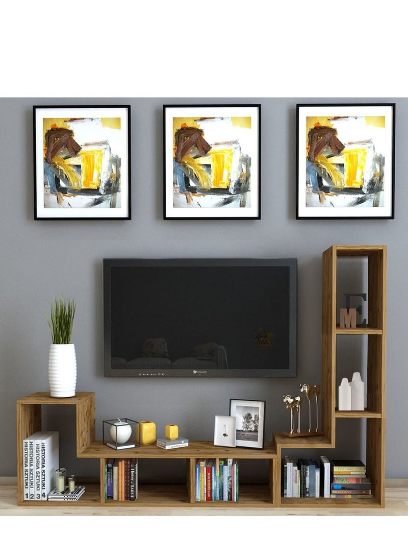 هوم جاليري مكتبة تليفزيون متعددة الاستخدامات بني - Image 1